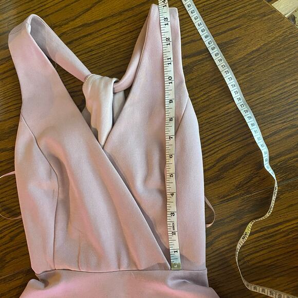 TRAC Mauve Pink Mini Skater Dress XS NWT Sleeveless Back Tie Cutout Fit & Flare - Picture 11 of 11